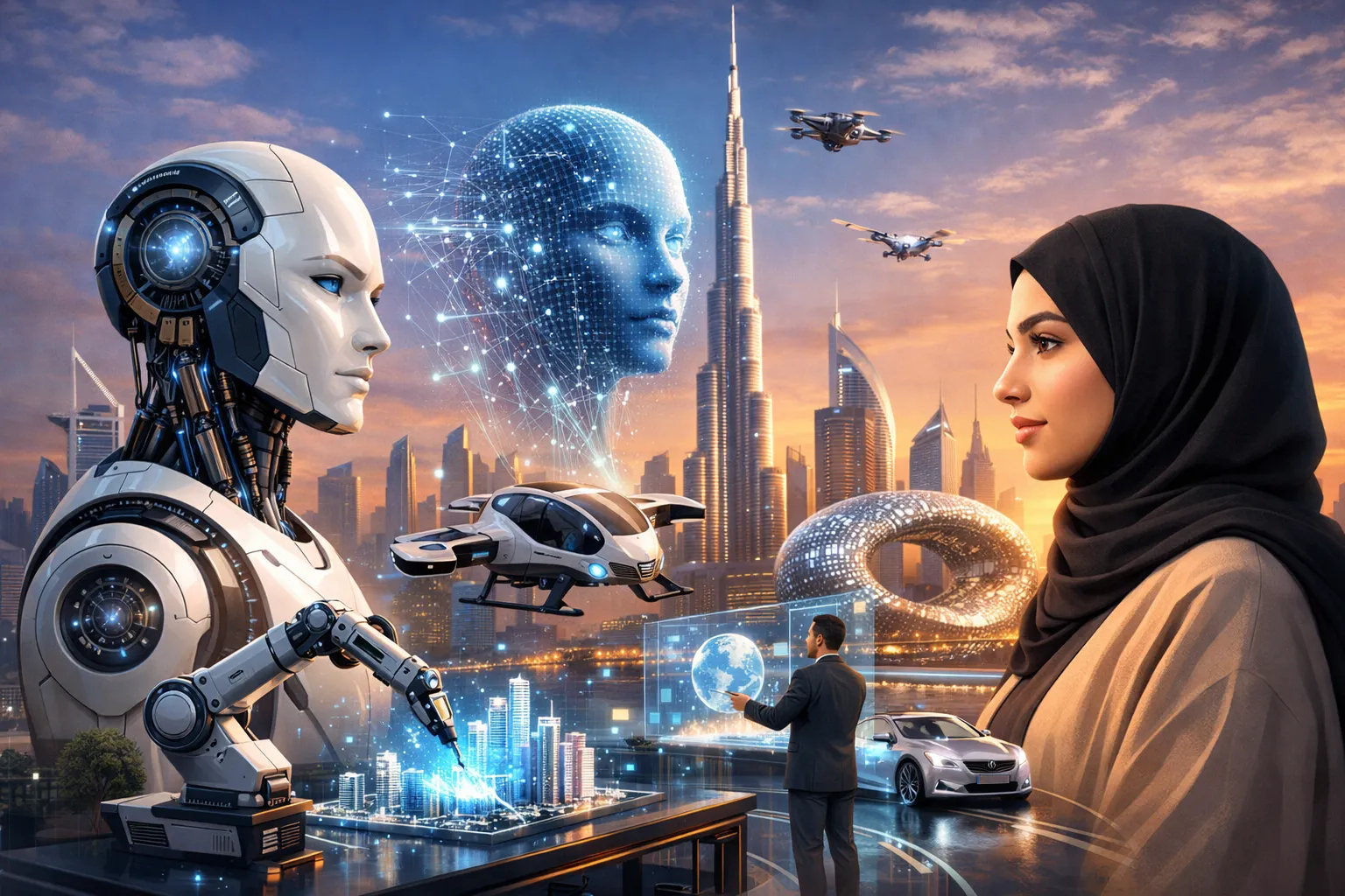 Crowd attending the Dubai AI Festival showcasing AI technologies
