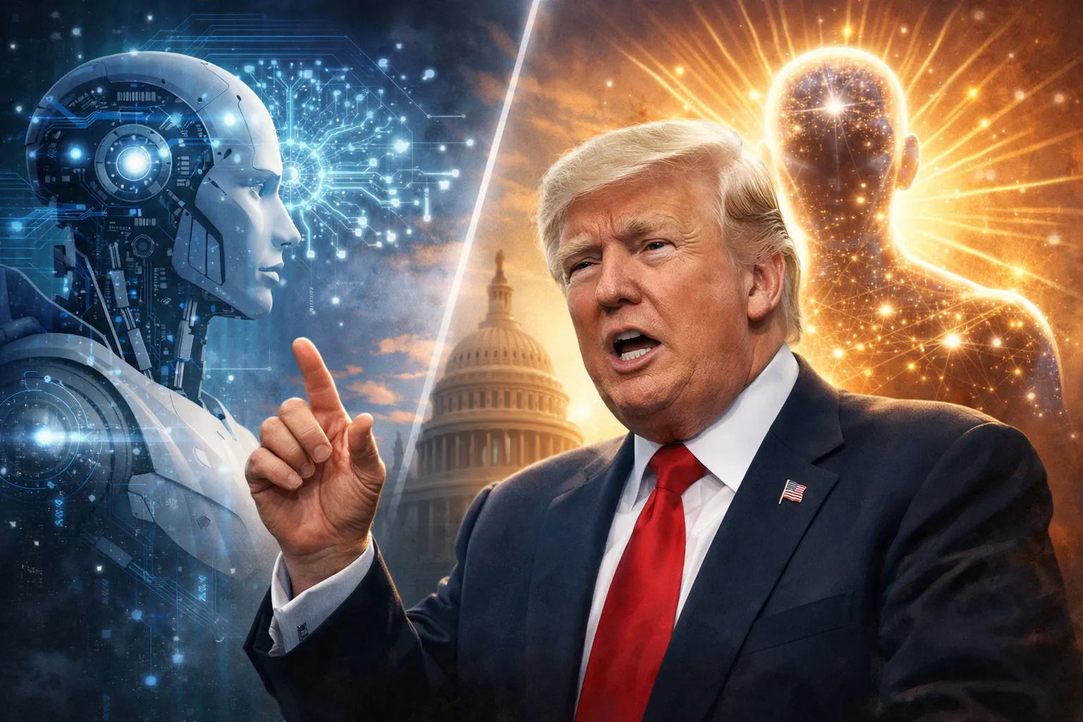 Graphic showing the term 'super intelligence' as a new label for AI